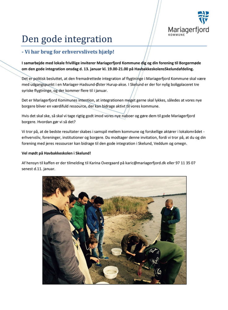Invitation til borgermoede om integration foreninger